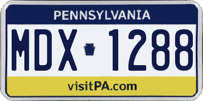 PA license plate MDX1288