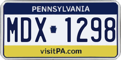 PA license plate MDX1298