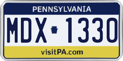 PA license plate MDX1330