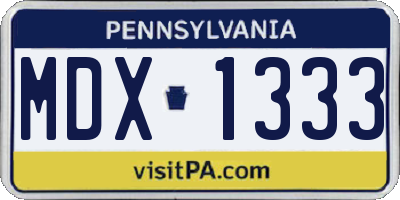 PA license plate MDX1333