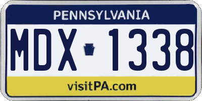 PA license plate MDX1338