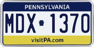 PA license plate MDX1370