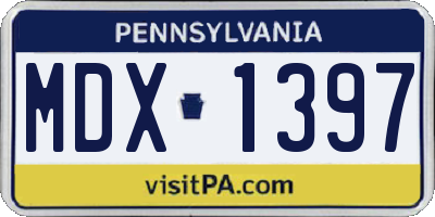 PA license plate MDX1397