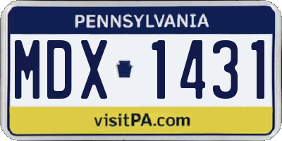 PA license plate MDX1431