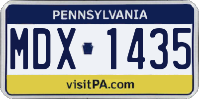 PA license plate MDX1435