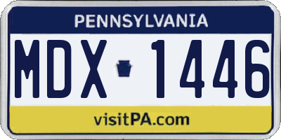 PA license plate MDX1446