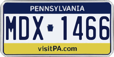 PA license plate MDX1466