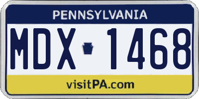 PA license plate MDX1468