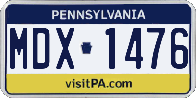 PA license plate MDX1476