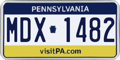 PA license plate MDX1482