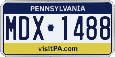 PA license plate MDX1488