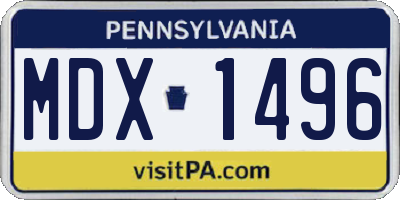PA license plate MDX1496