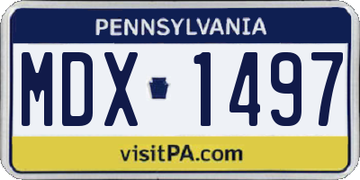 PA license plate MDX1497