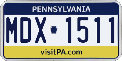 PA license plate MDX1511