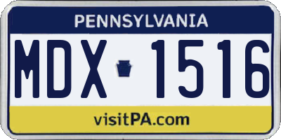 PA license plate MDX1516