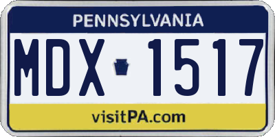PA license plate MDX1517