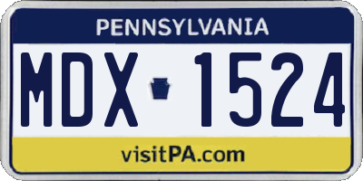 PA license plate MDX1524