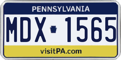 PA license plate MDX1565