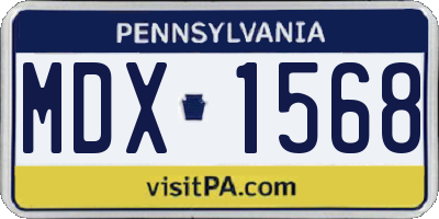 PA license plate MDX1568