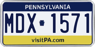 PA license plate MDX1571