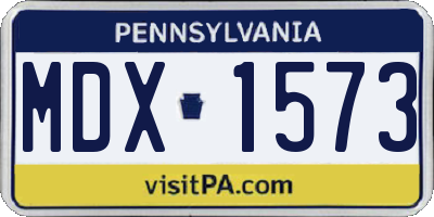 PA license plate MDX1573