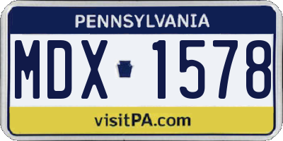 PA license plate MDX1578