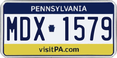 PA license plate MDX1579