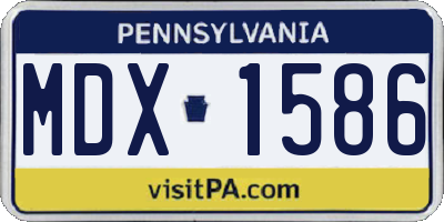 PA license plate MDX1586