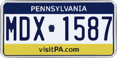 PA license plate MDX1587