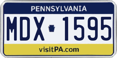 PA license plate MDX1595