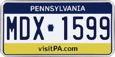 PA license plate MDX1599