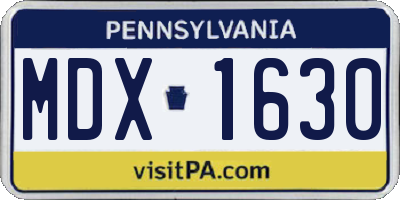 PA license plate MDX1630