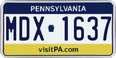 PA license plate MDX1637