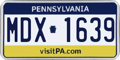 PA license plate MDX1639