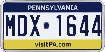 PA license plate MDX1644