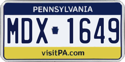 PA license plate MDX1649
