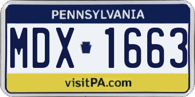 PA license plate MDX1663