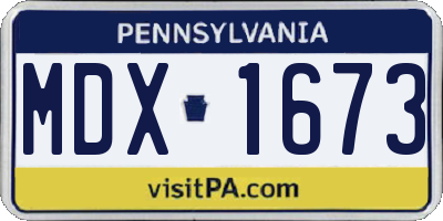 PA license plate MDX1673