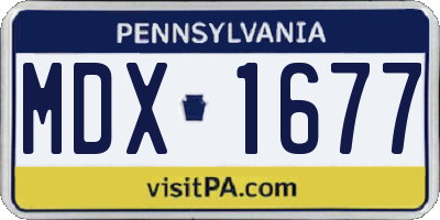 PA license plate MDX1677