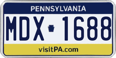PA license plate MDX1688