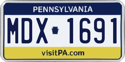 PA license plate MDX1691