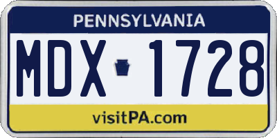 PA license plate MDX1728