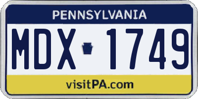PA license plate MDX1749