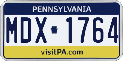 PA license plate MDX1764