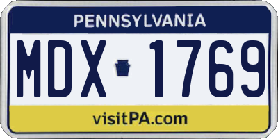 PA license plate MDX1769
