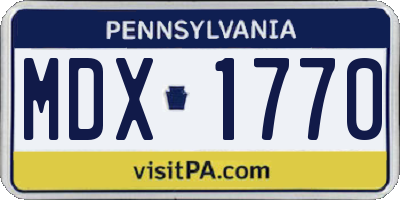 PA license plate MDX1770