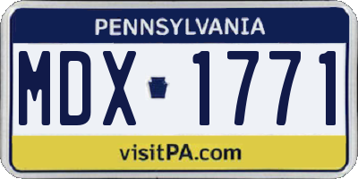 PA license plate MDX1771