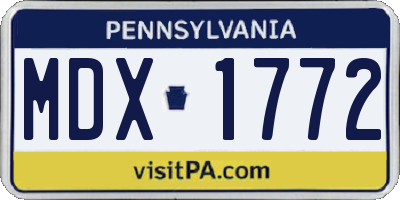 PA license plate MDX1772