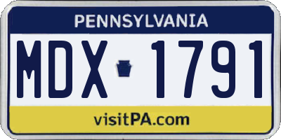 PA license plate MDX1791