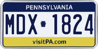 PA license plate MDX1824